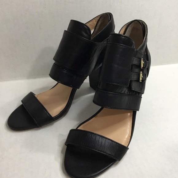 BCBGeneration Black Leather Ankle Strap Heel/Pump - Picture 8 of 14